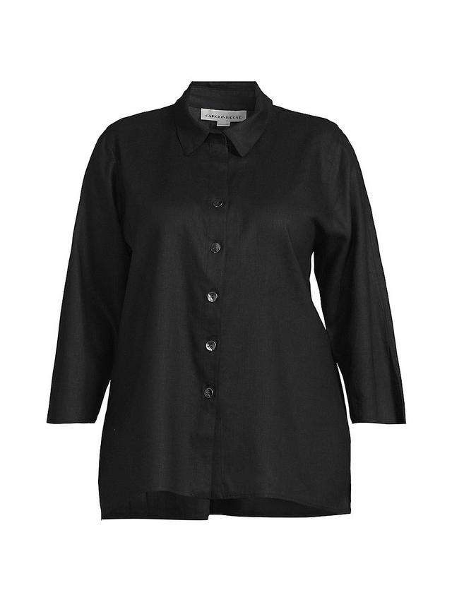 Womens Plus Size Breezy Button-Front Tunic Shirt Product Image