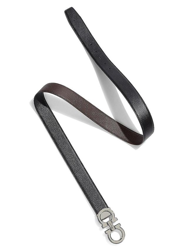 Mens Adjustable & Reversible Double Gancini Buckle Belt Product Image