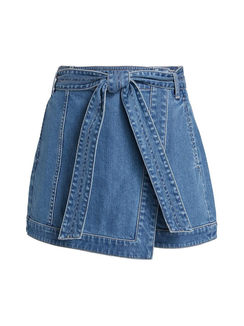 Womens Agee Denim Tie-Waist Skort Product Image