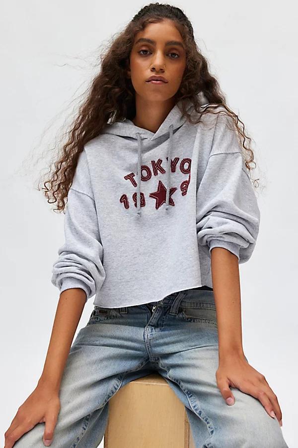 Tokyo Applique Graphic Cropped Hoodie Sweatshirt Womens at Urban Outfitters product image