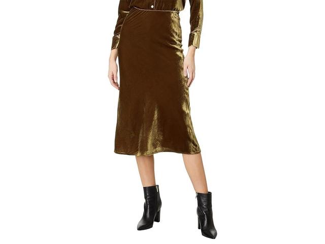 Faherty Stretch Silk Velvet Ina Skirt (Breen) Women's Skirt Product Image