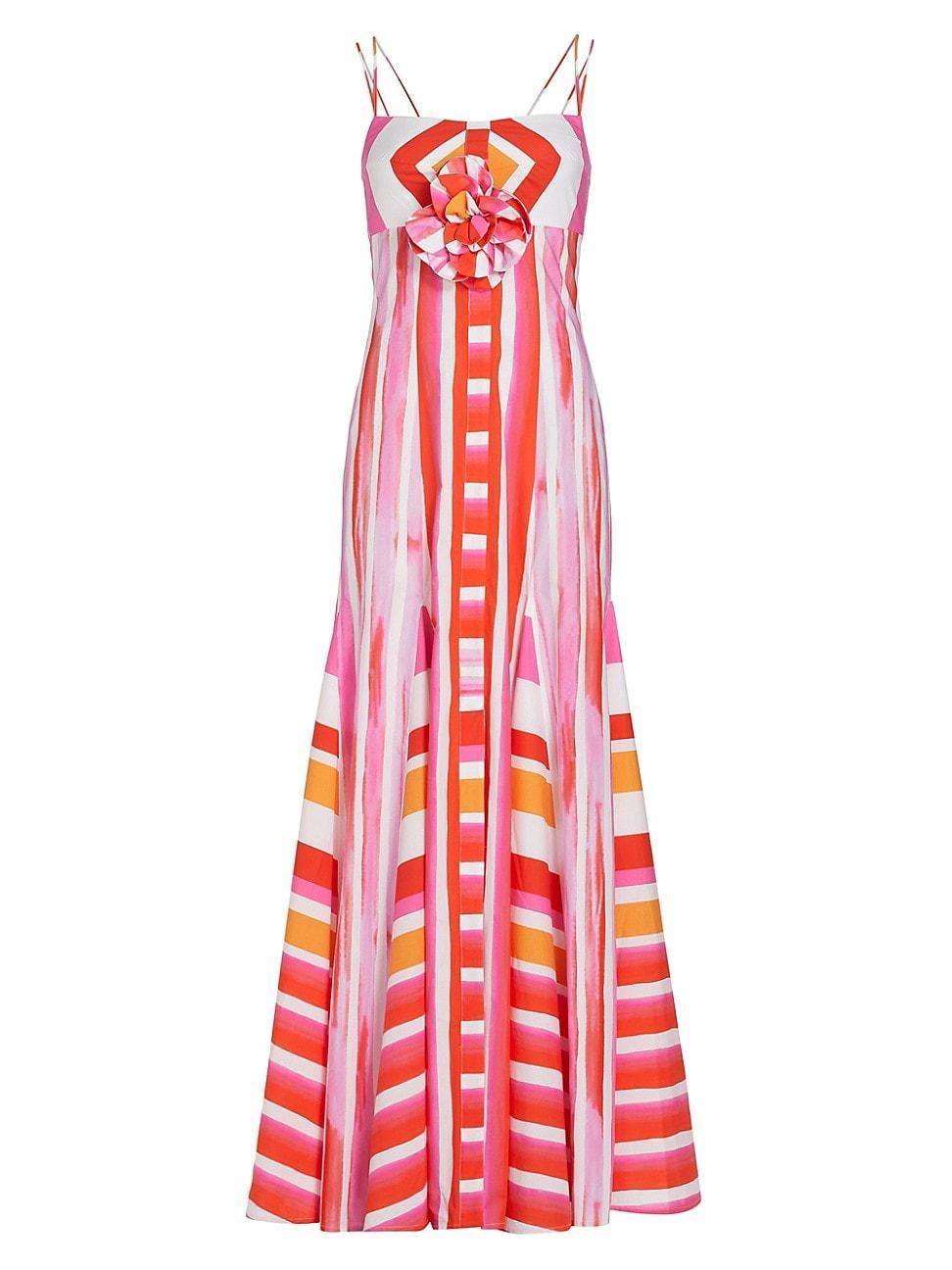 Womens Catania Striped Cotton Maxi Dress Product Image