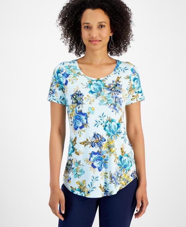 Jm Collection Womens Scoop-Neck Short-Sleeve Knit Top, Created for Macys Product Image