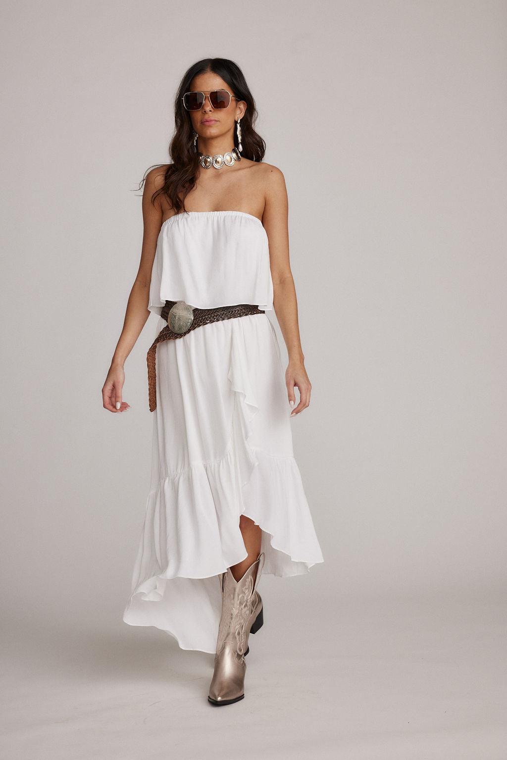 Rosie White Strapless Dress Product Image