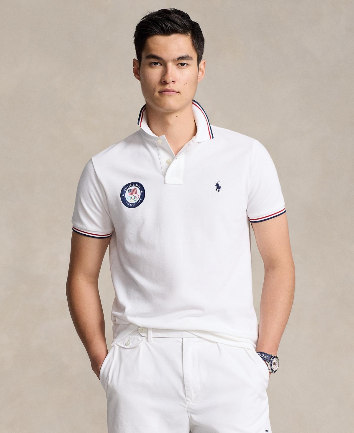 Polo Ralph Lauren Mens Team Usa Custom Slim-Fit Mesh Polo Shirt Product Image