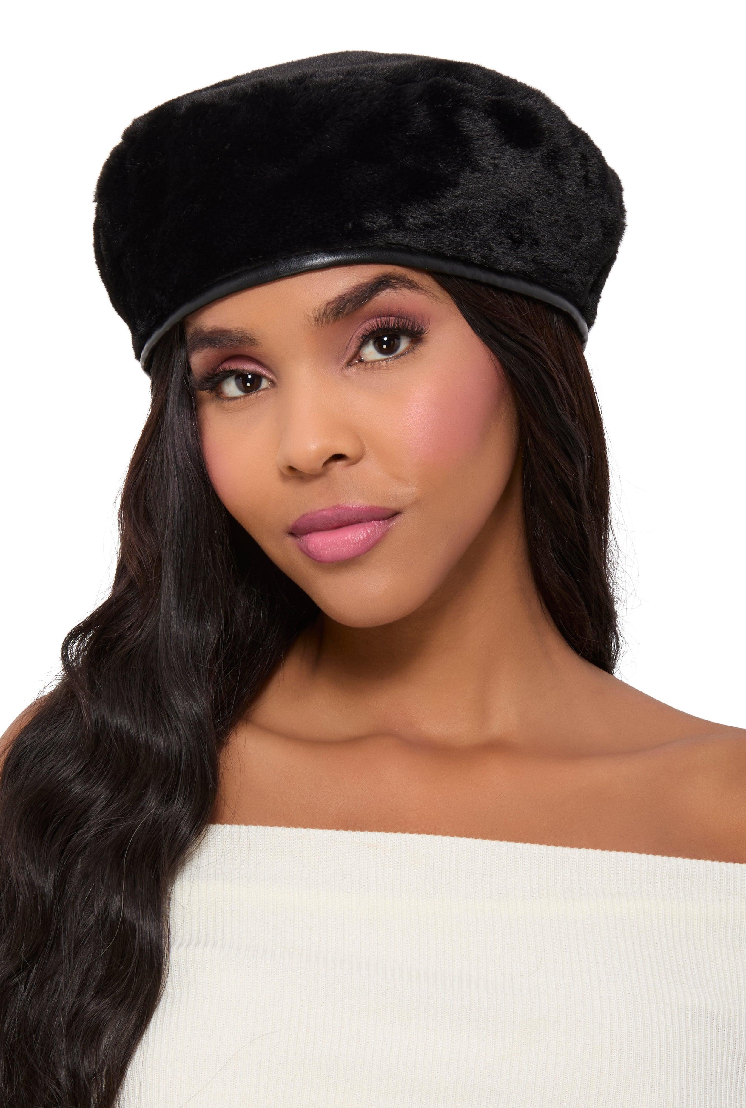 Womens Faux Fur Beret product image