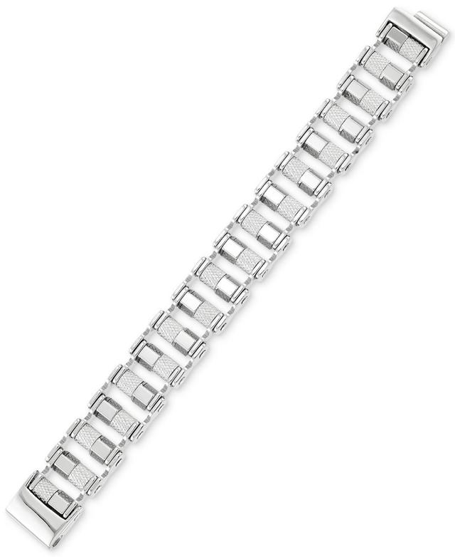 Legacy for Men by Simone I. Smith Barrel Link Bracelet in Stainless Steel Product Image