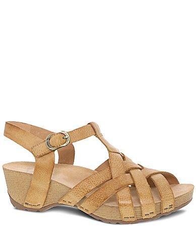 Dansko Tinley Leather Cross Straps Sandals Product Image