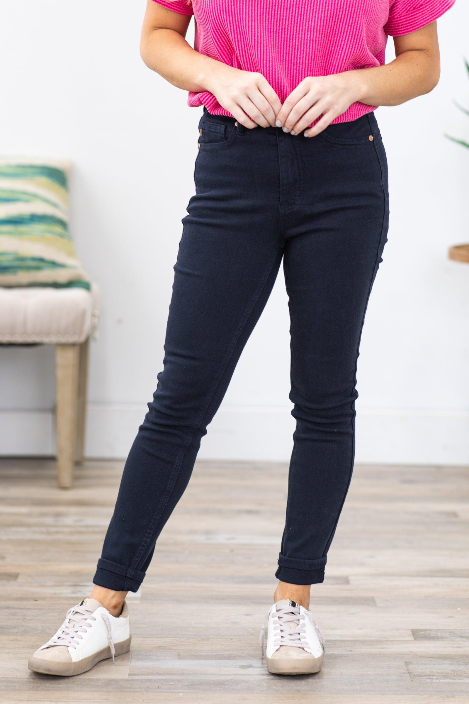 Judy Blue Navy Tummy Control Skinny Jeans Product Image