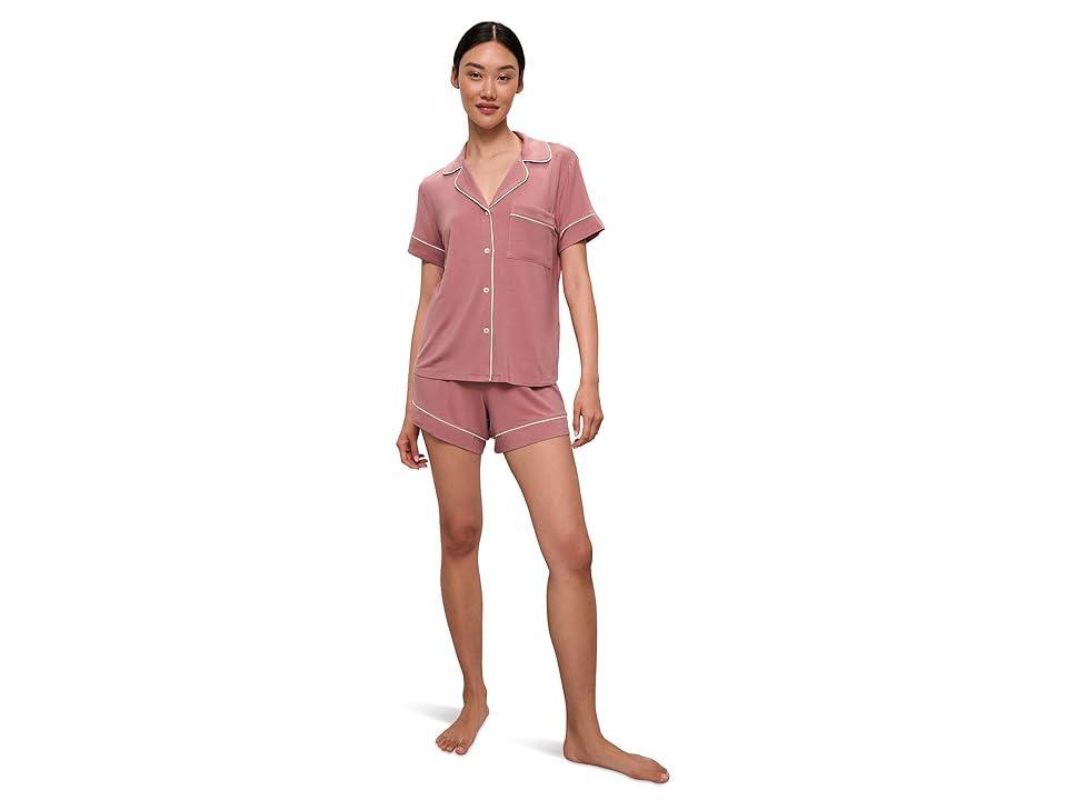 Eberjey Gisele Relaxed Short PJ Set Navy/Ivory L Product Image