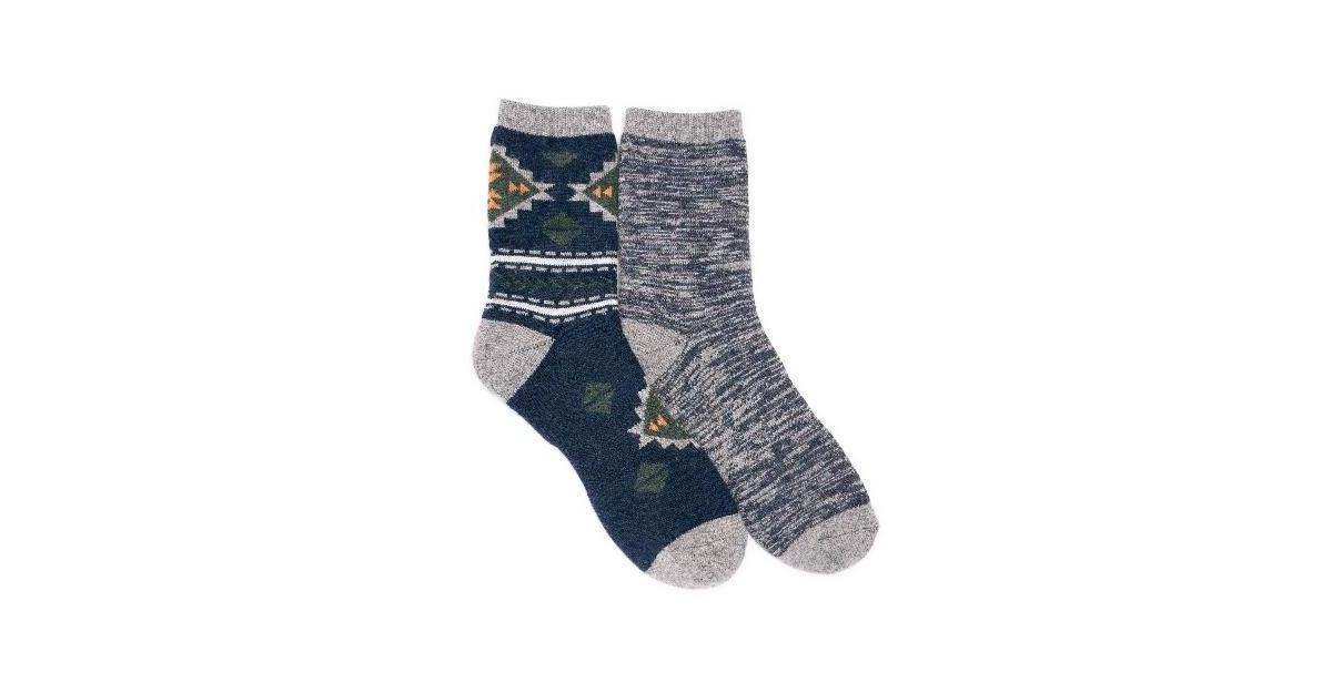 Muk Luks Mens Wool 6 Inch Socks (2 Pair Pack) Product Image