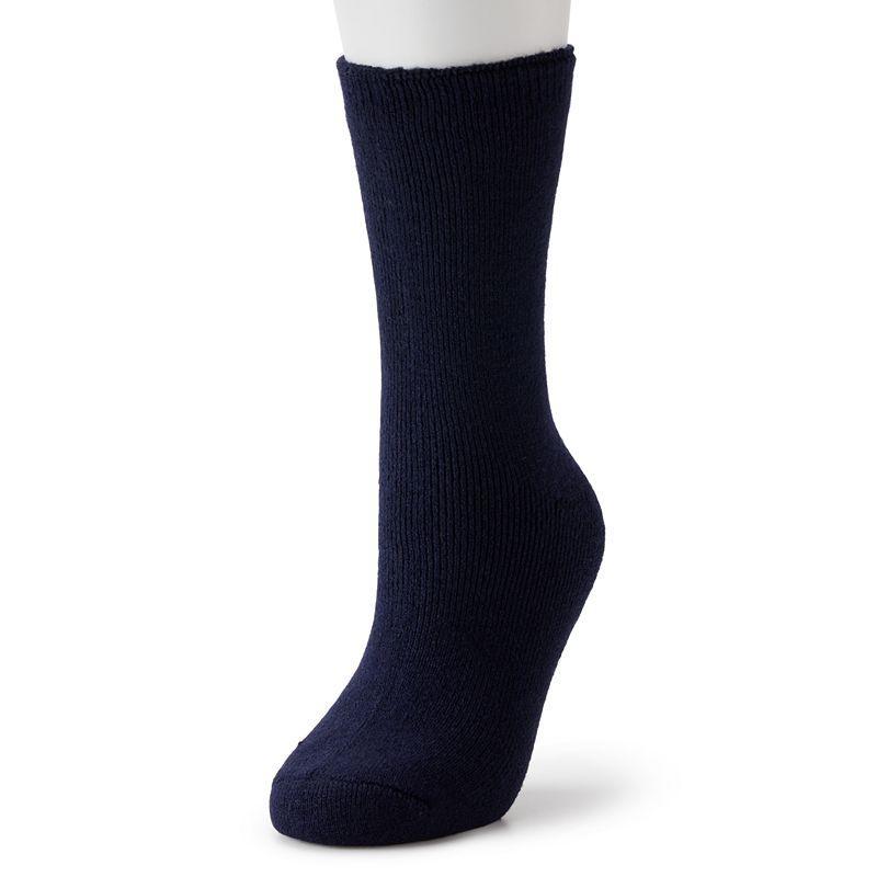 Womens Heat Holders Lite Dahlia Solid Crew Socks Blue Product Image