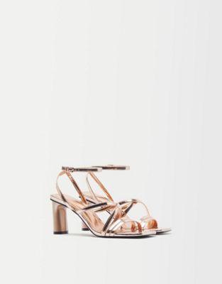 Bershka multi strap mid heel sandals Product Image