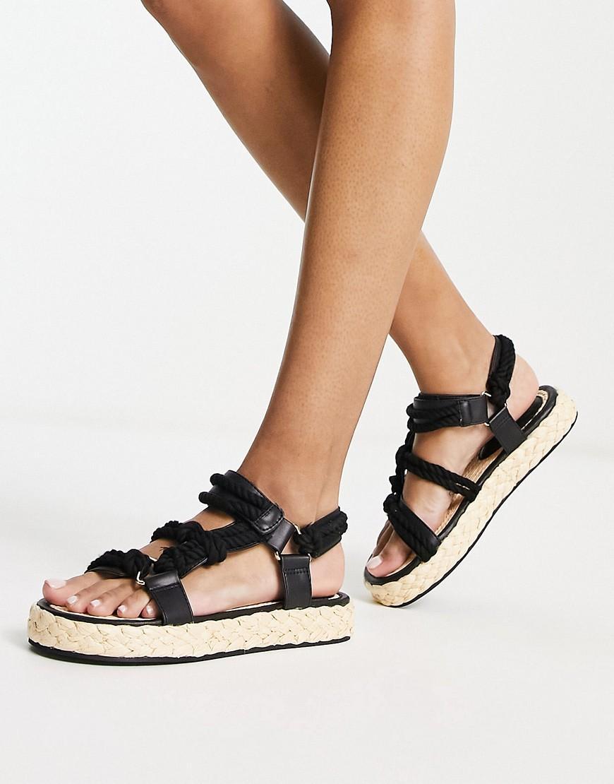 ASOS DESIGN Jagger rope espadrilles in black Product Image