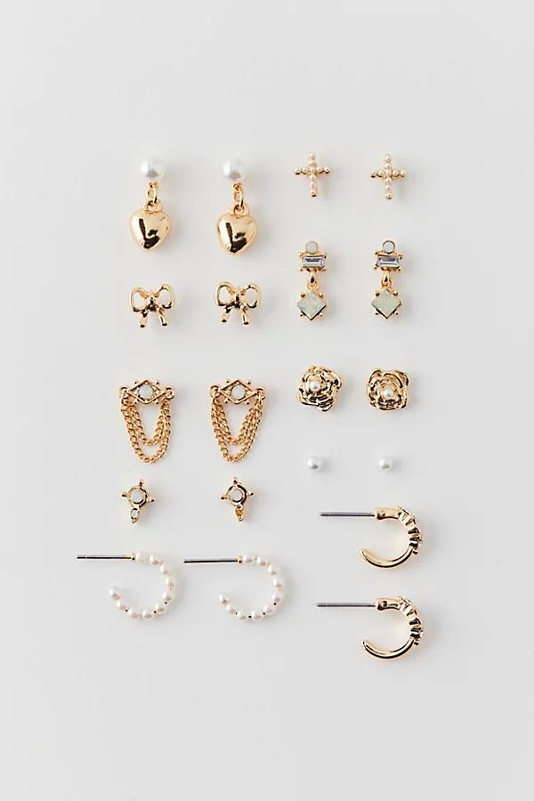 Pearl Post & Hoop Earring Set Womens at Urban Outfitters Product Image