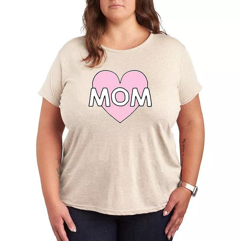 Plus Mom Heart Graphic Tee, Womens Product Image