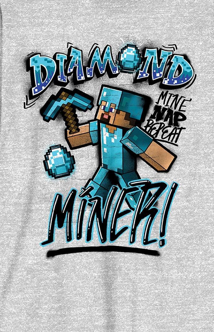 Men's Minecraft Diamond Miner Long Sleeve T-Shirt Product Image