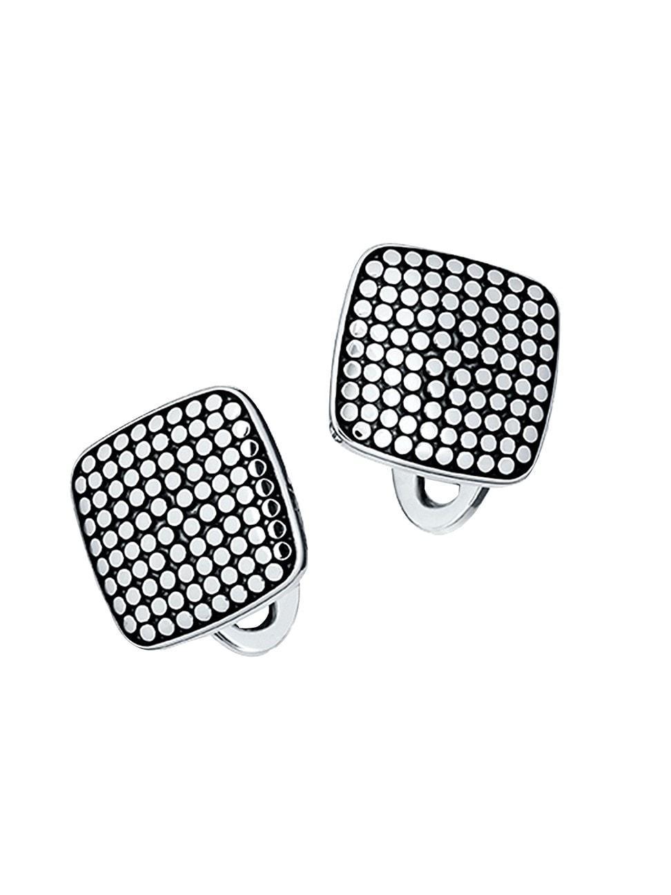 Mens Sterling Silver Dotted Cufflinks Product Image