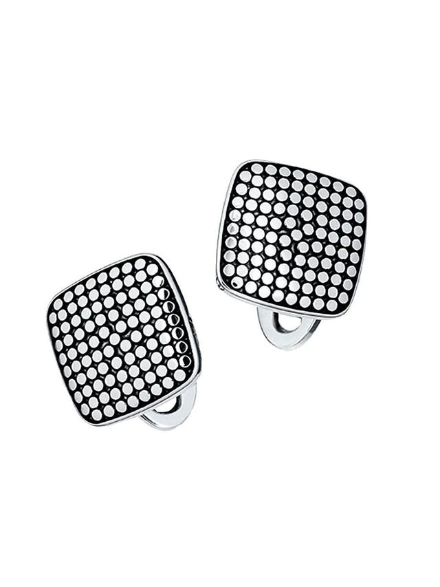 Mens Sterling Silver Dotted Cufflinks Product Image