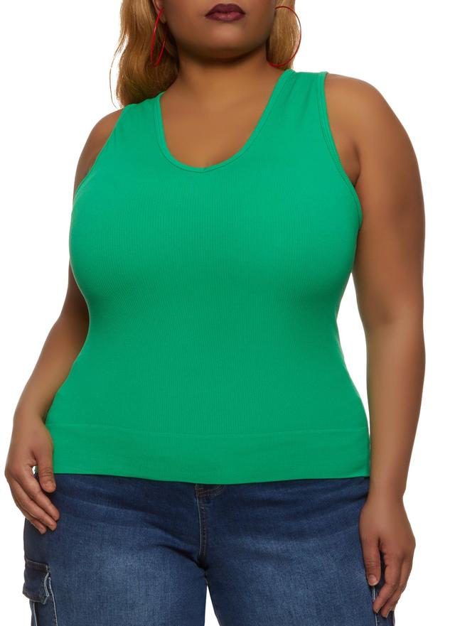 Womens Plus Size Basic Seamless Tank Top Product Image