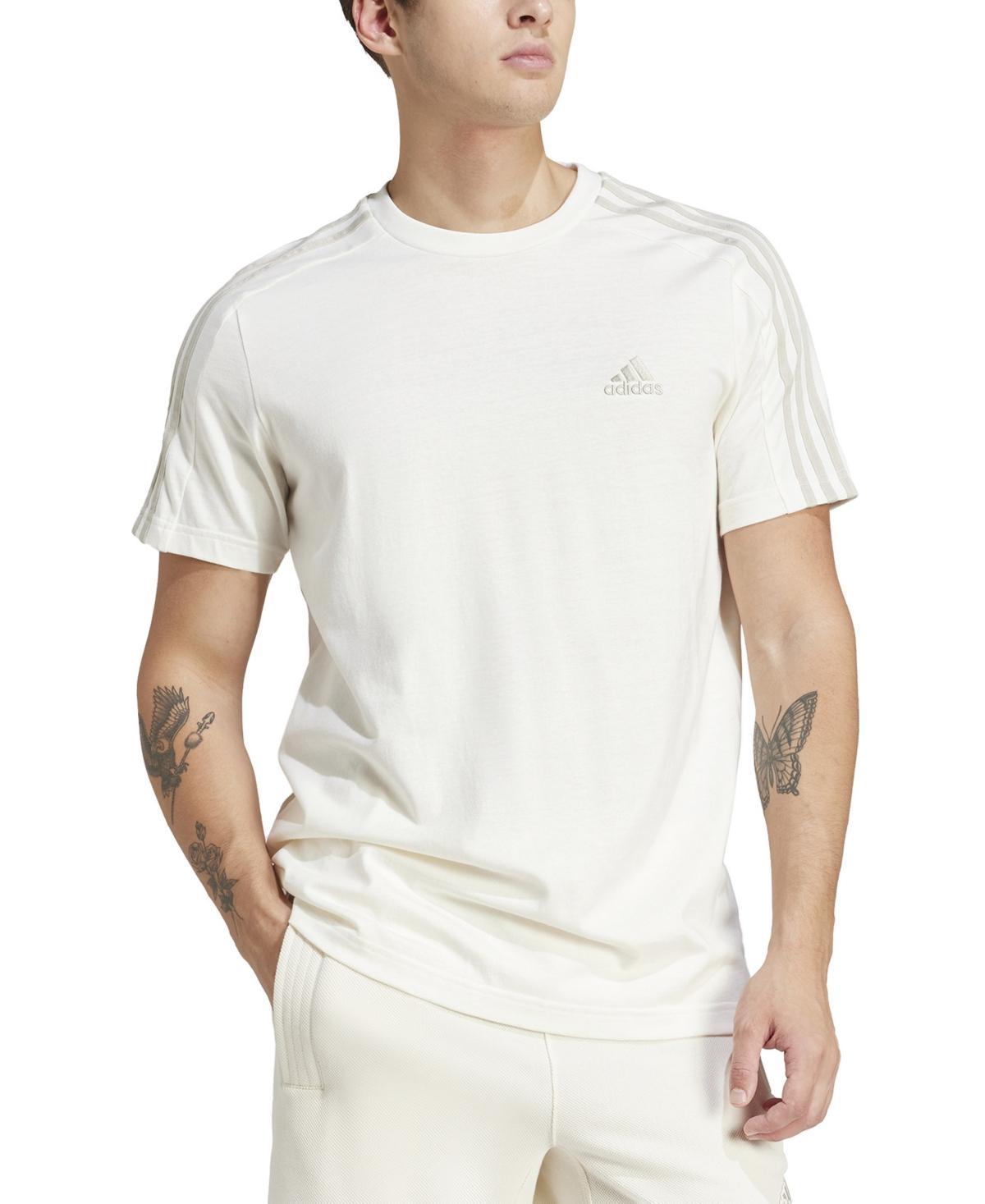 adidas Mens Essentials 3-Stripes Regular-Fit Logo Graphic T-Shirt - Mgh Product Image