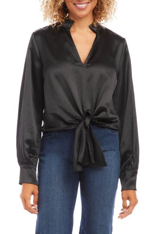 Karen Kane Tie Front Satin Top Product Image