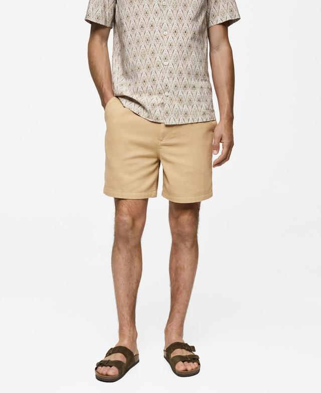 MANGO MAN - Pockets cotton Bermuda shorts ochreMen Product Image