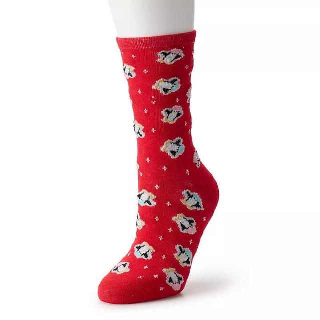 Womens Shine Snow Angel Penguin Crew Socks Product Image