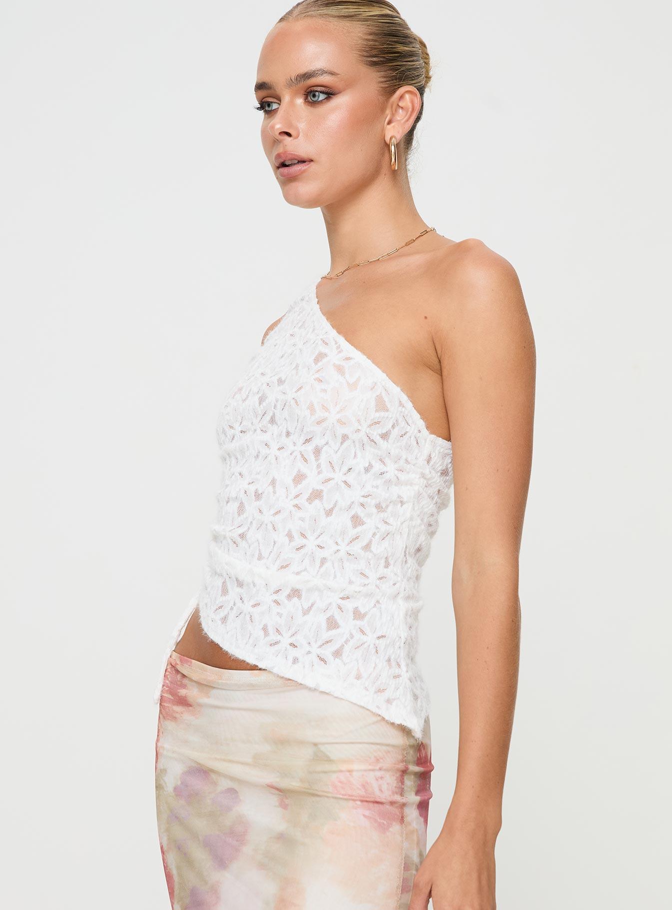 Sensua One Shoulder Top White Product Image