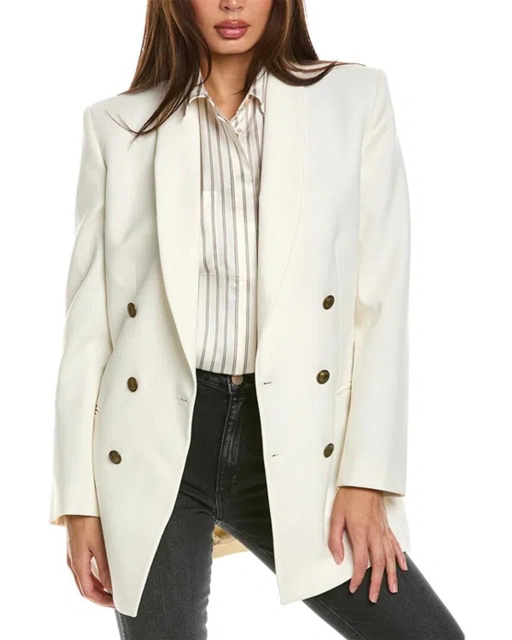 FRAME Denim Shawl Collar Blazer In White product image