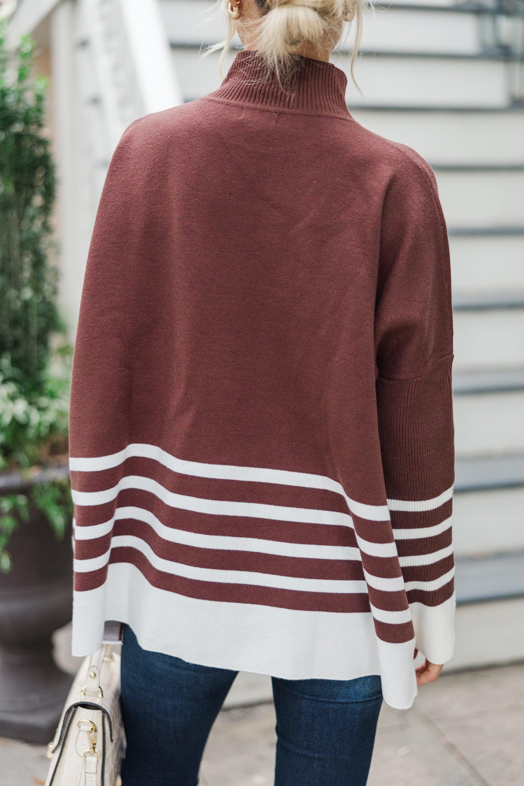 Maine Attraction Brown Striped Sweater Female Product Image