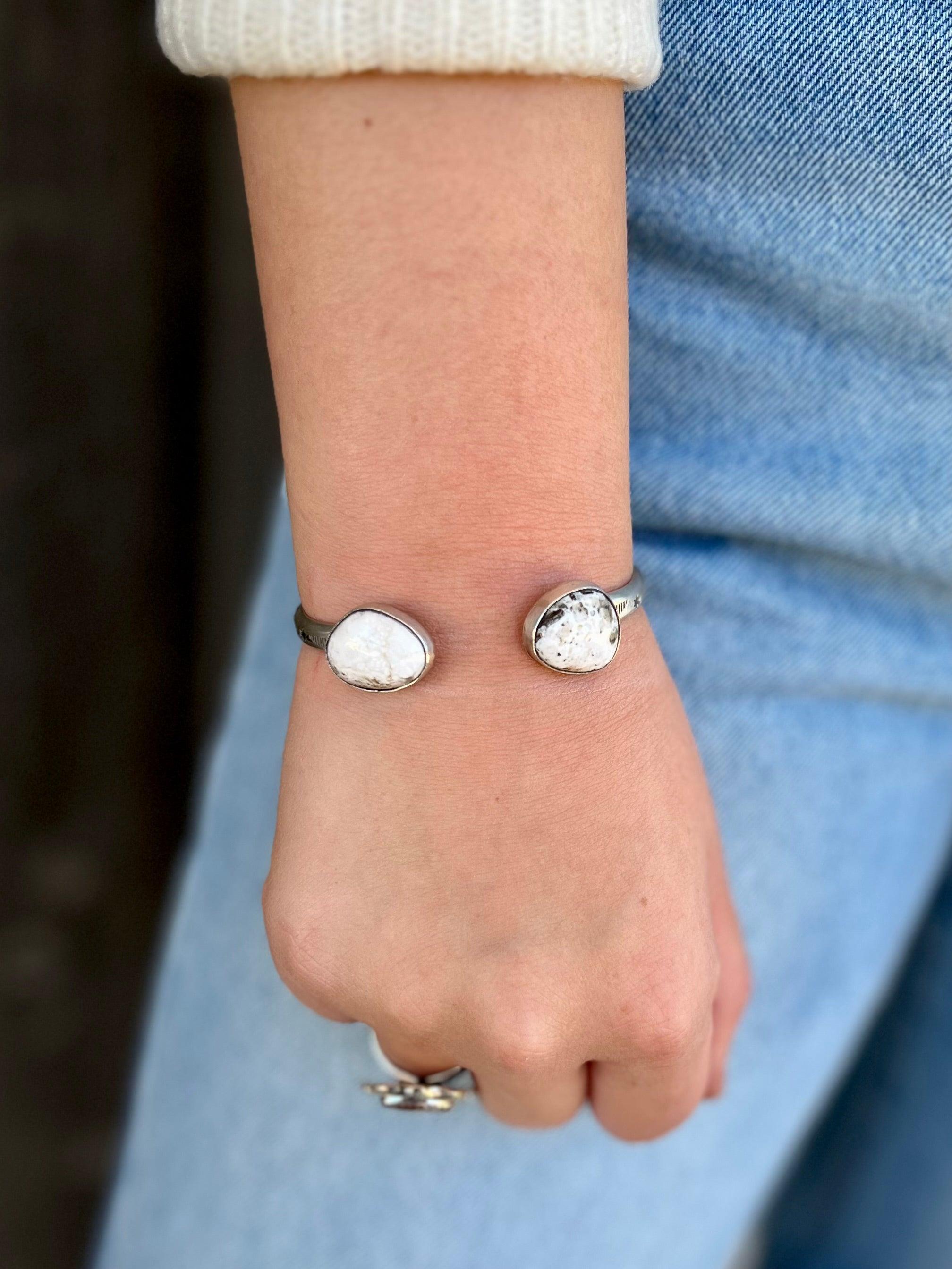 Adjustable Cuff Dove Navajo Sterling Silver Bracelet Product Image