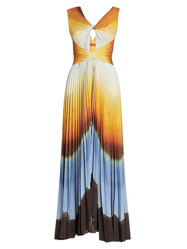 Womens Kalymnos Pleated Satin Maxi Dress Product Image