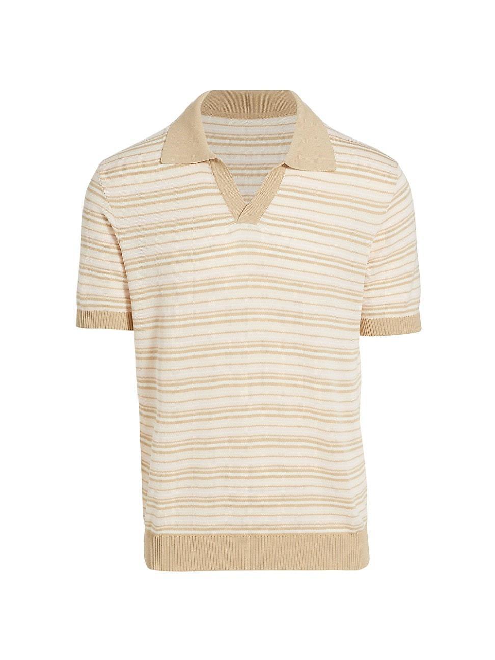 Mens COLLECTION Multi Striped Open Collar Polo Product Image