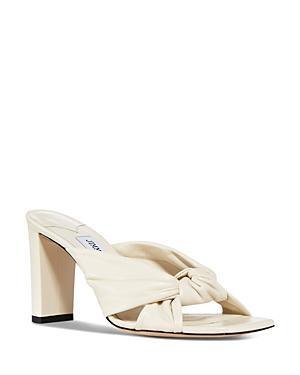 Jimmy Choo - Avenue Leather Sandals - WhiteModa Operandi Product Image