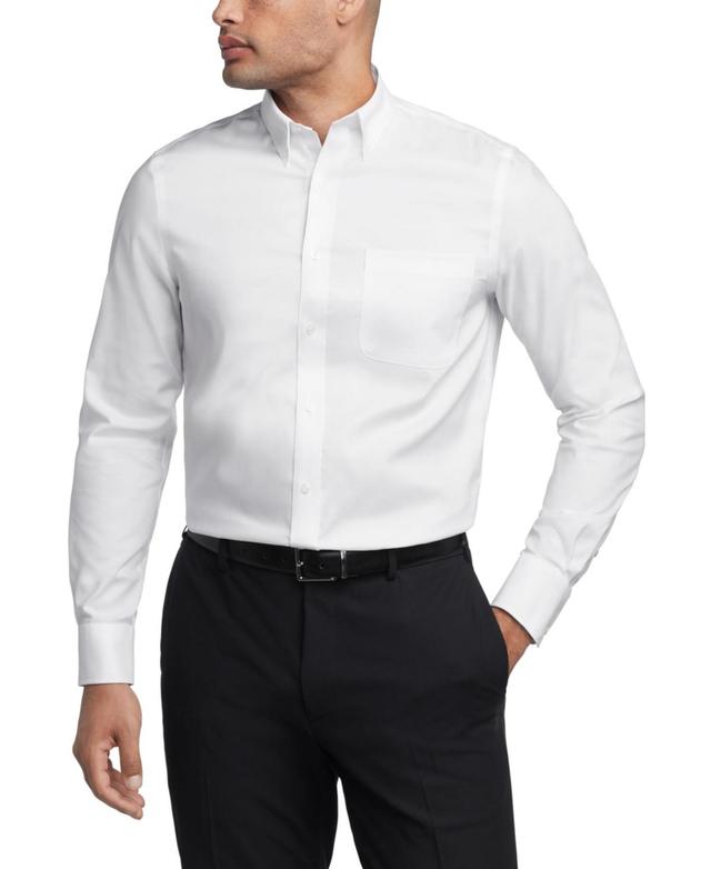 Tommy Hilfiger Mens Th Flex Regular Fit Wrinkle Resistant Stretch Pinpoint Oxford Dress Shirt Product Image