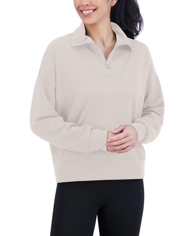 Sage Collective Womens 1/2 Zip Funnel Neck Scuba Pullover Sweatshirt Product Image