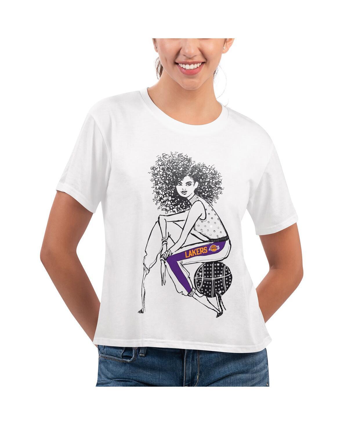 Womens G-iii 4Her by Carl Banks White Los Angeles Lakers Play the Ball Cropped T-shirt Product Image