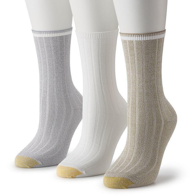 GOLDTOE 3-pk. Ultrasoft Crew Socks - Women, Womens Black Product Image