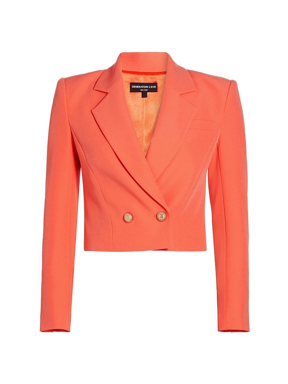 Womens Clara Double-Breasted Crop Blazer Product Image