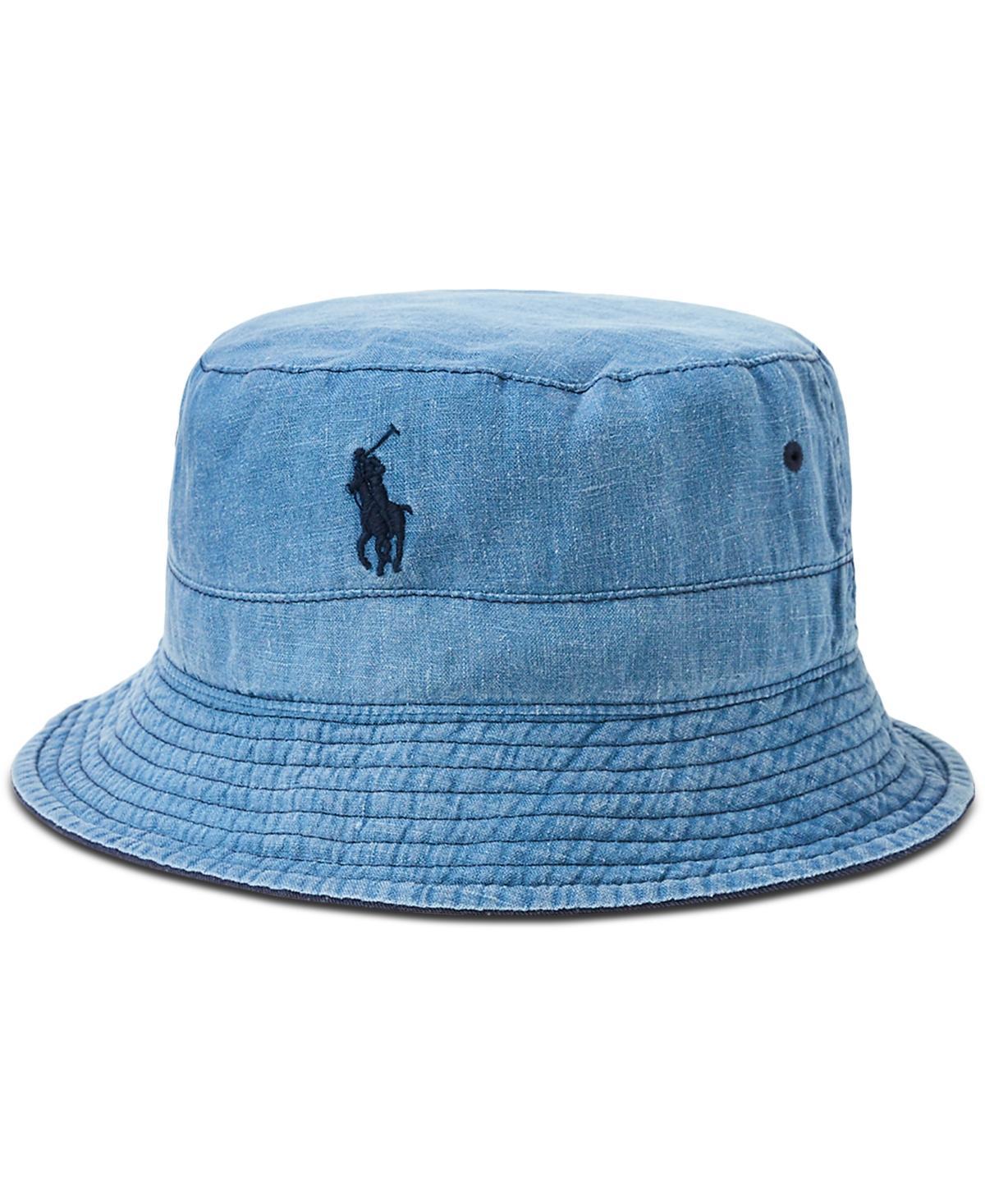 POLO RALPH LAUREN Men's Reversible Cotton & Linen Bucket Hat In Newport Navy,indigo Product Image