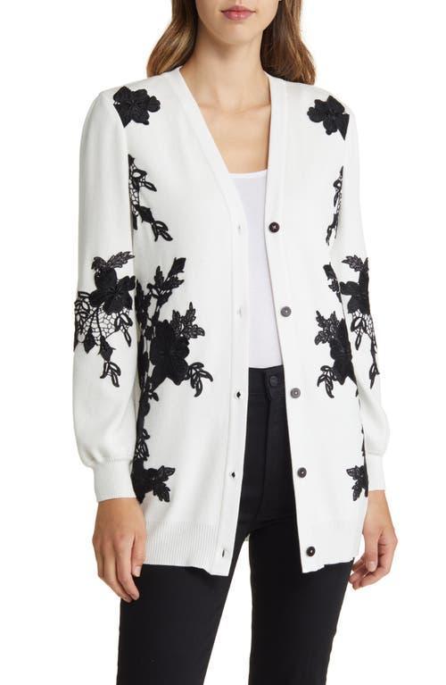 Womens Floral-Appliqu Cardigan Product Image