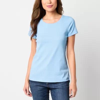 St. John's Bay Womens Crew Neck Short Sleeve T-Shirt Product Image