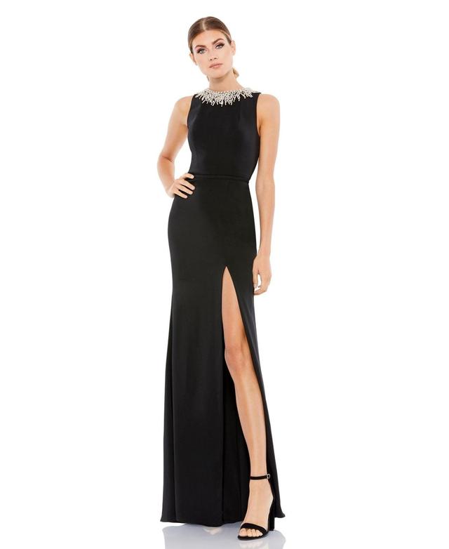 Womens Ieena Beaded-Neck Jersey Gown Product Image