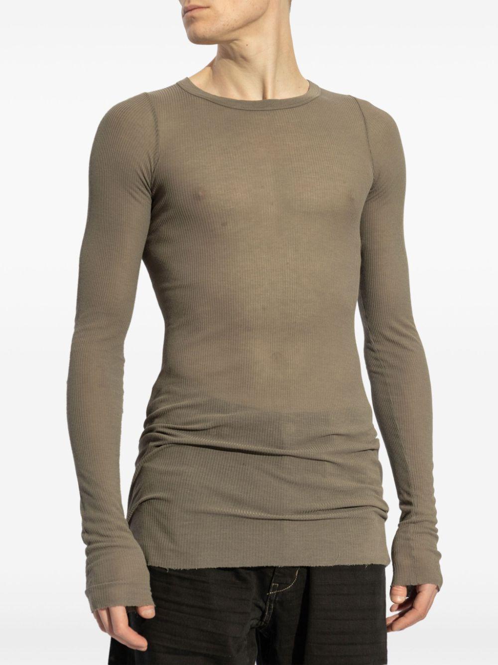 RICK OWENS Long-sleeved T-shirt In Brown Product Image