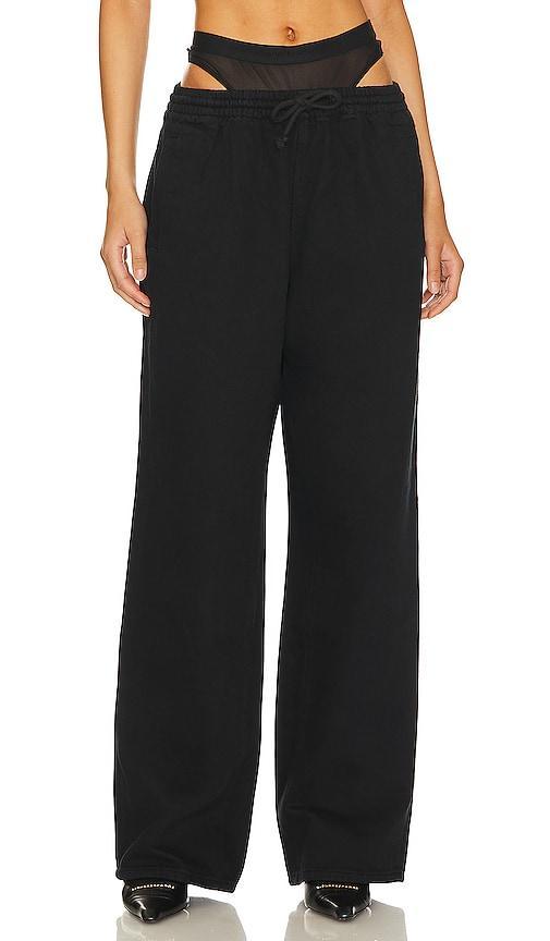 Alexander Wang Mesh Undie Track Pant in Black Product Image