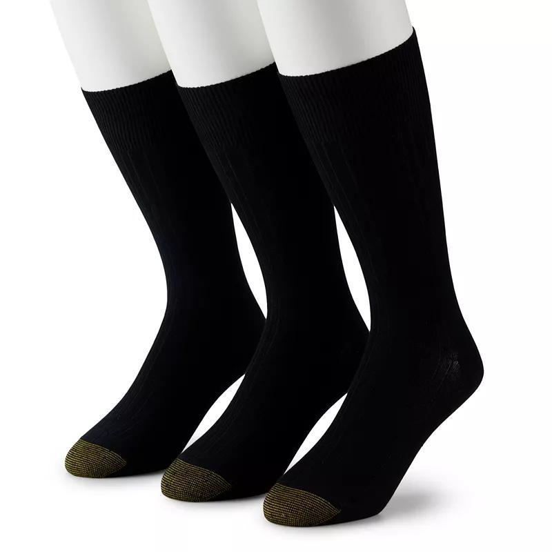 Mens GOLDTOE 3-Pack Wellness Non-Binding Rayon Crew Socks Product Image