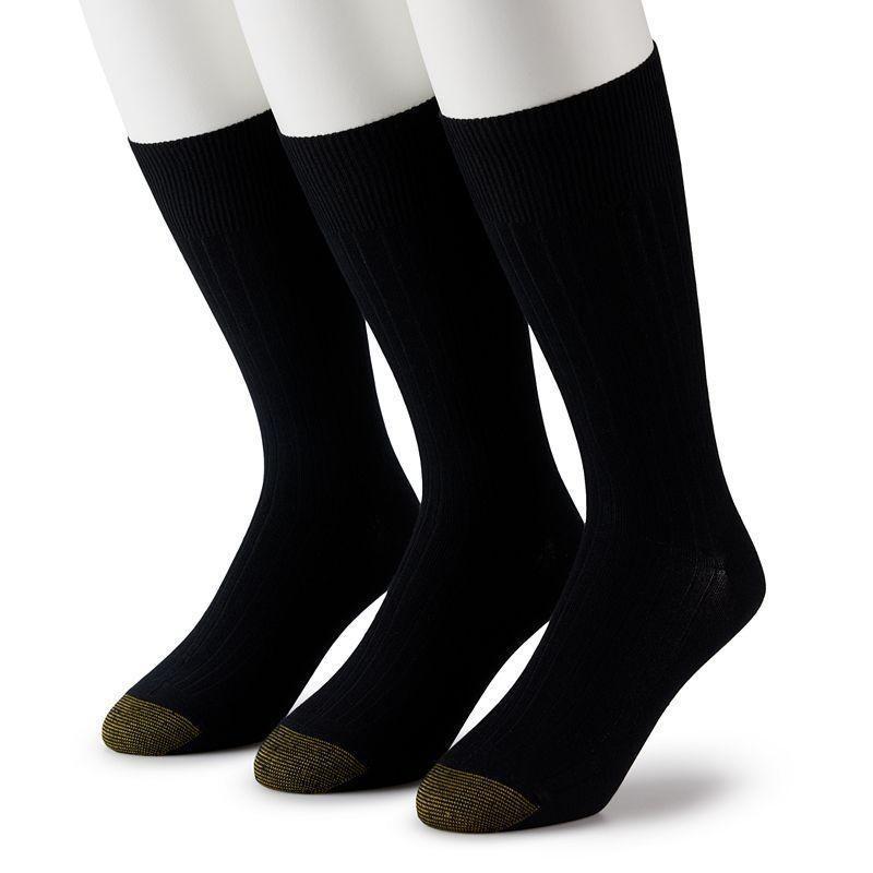 Mens GOLDTOE 3-Pack Wellness Non-Binding Rayon Crew Socks Product Image