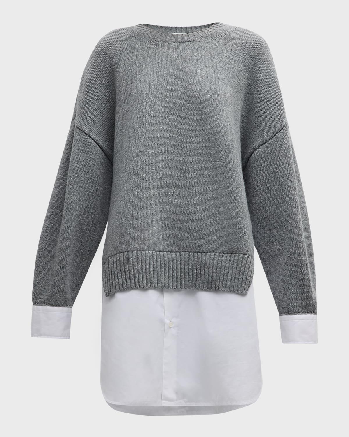 STELLA MCCARTNEY Gray Shirting Sweater In 1262 Grey Melange Product Image