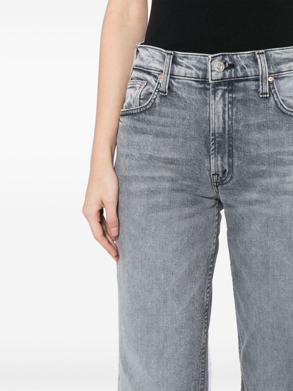 MOTHER The Bookie Heel Mid Rise Straight Jeans In Grey Product Image